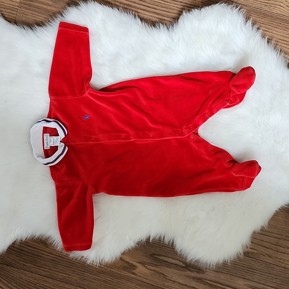 Ralph Lauren velour footed romper, 6M